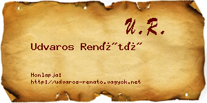 Udvaros Renátó névjegykártya