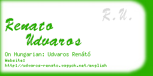 renato udvaros business card