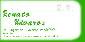 renato udvaros business card